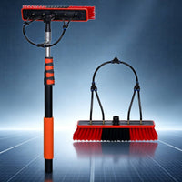 High-Reach Solar Panel Cleaning Brush Extendable Telescopic Cleaning Brush Telescoping Water-Fed Washing Kit Adjustable for Cleaners, Window Panes, Roofs