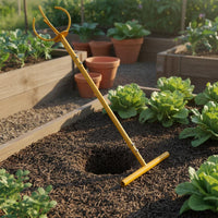 Lawn Aerator Yellow Coated Soil Aerator Crossbar Foot Pedal Care