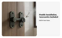 Multi-Angle Installation Sliding Door Latch Resistant Sliding Door Privacy Latch Rust-Proof Waterproof for DIY Enthusiasts, Homeowners, Renters, Bathroom, Bedroom, Cabinets, Wardrobe