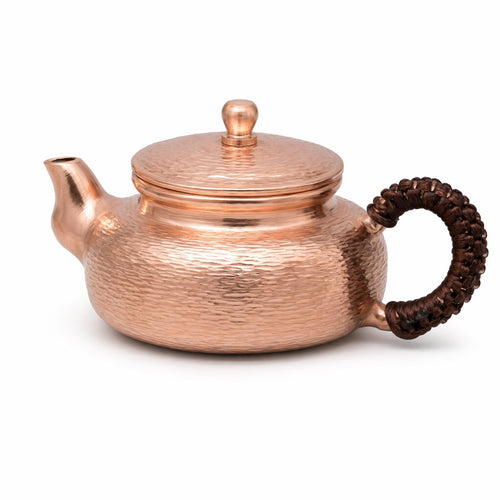 Copper Teapot Hammered Teapot with Side Handle Sleek for Kitchen Display