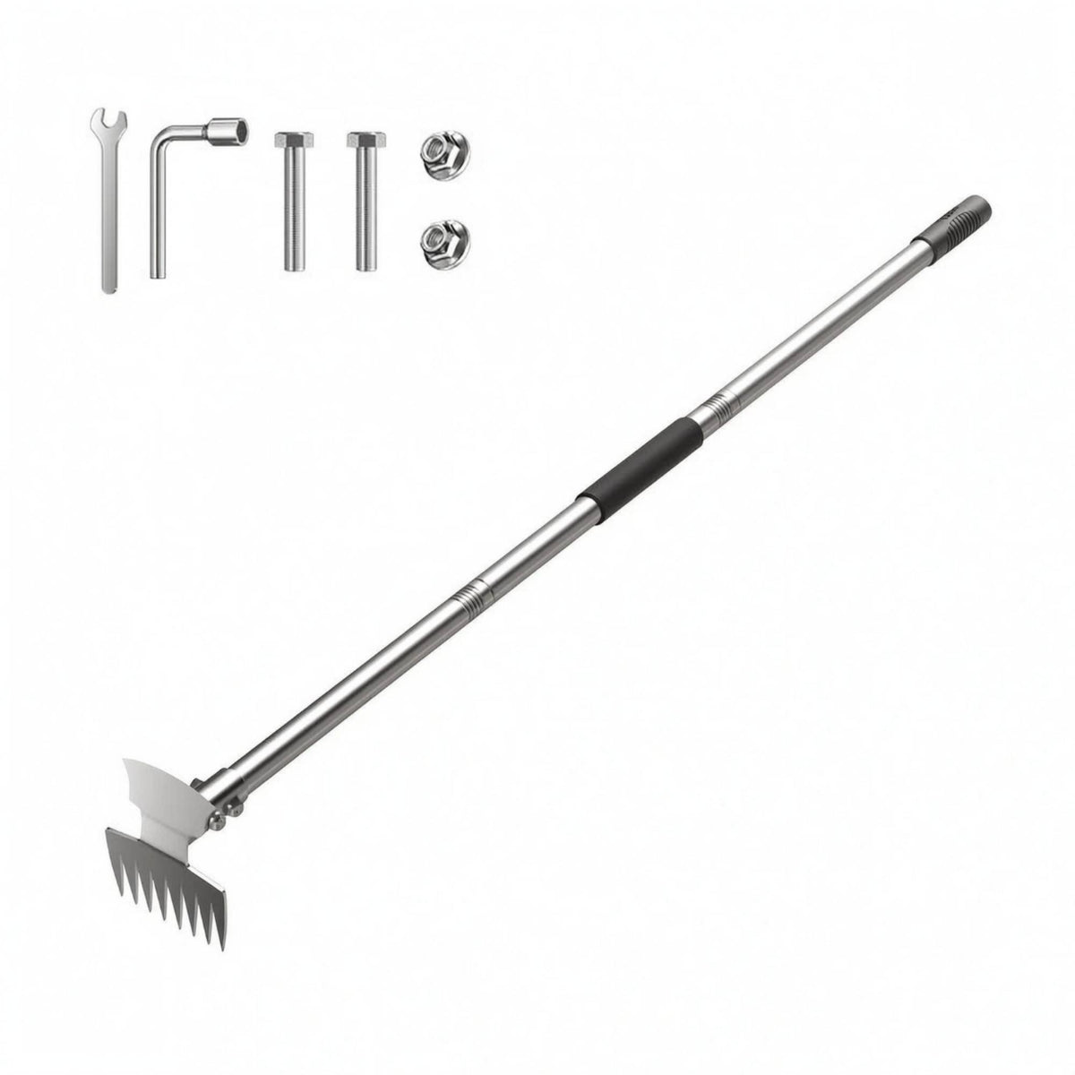 2 in 1 Hoe and Rake Threaded Connection Outdoor Hand Tool 120 Cm