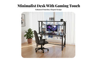 Computer Desk with Hutch Gaming Desk with Shelf Home Office Study Table Workstation Sturdy Steel Frame Intelligent Cable Management Suitable for Home Office Teen Bedroom Dorm Room Small Space