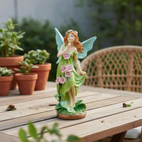 Solar Fairy Light Statue Resin Craft Outdoor Angel Lamp Figurine for Yard, Patio