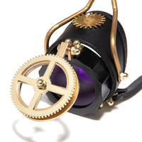 Steampunk Industrial Retro Goggles with Purple Lenses and Metal Frame