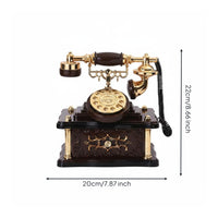 Retro Telephone Melody Box Wind-up Antique Design Desk Phone Decor Nostalgic