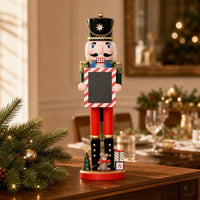 Nutcracker with Message Board Decorative Nutcracker with Blackboard Collectible Holiday Decoration for Mantel, Entryway