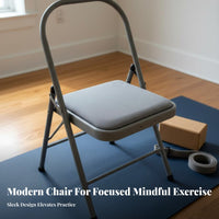 Foldable Iyengar Mind-Body Practice Chair Non-Slip Canvas Seat Mind-Body Practice Auxiliary Chair Portable Handstand Training Tool Professional Grade for Beginners, Seniors, Home Gym
