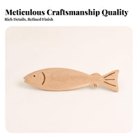 Wooden Fish Ornament Matte Natural Wood Hand Carved Wooden Ornament Nautical Fish Sculpture Lightweight Suitable for Living Room Entryway Creative Display Area