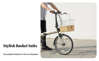 Quick Release Design Folding Bike Basket Large Capacity Woven Front Bike Basket Long-Lasting Construction for Shopping