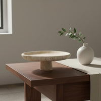 Mineral Serving Tray Nordic Travertine Fruit Bowl Scratch Resistant Marble Tray for Tabletop