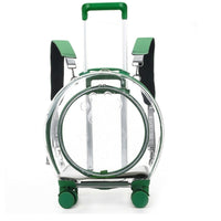 Rolling Pet Carrier Transparent Pet Carrier with Wheels Ventilated for Small Dogs, Outings