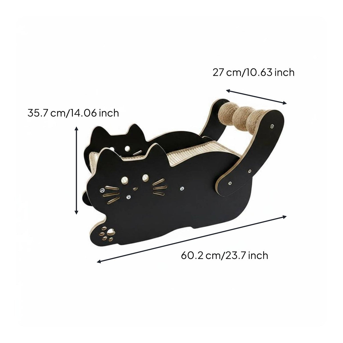Sisal Feline Scratcher Bed 2-in-1 Design Large Feline Scratching Lounge