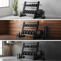 Three-Tier Dumbbell Rack Heavy-Duty Dumbbell Rack Stable for Home Gym