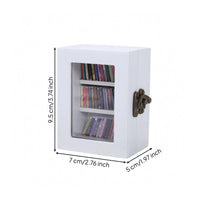 Wooden Bookshelf Ornament Three Shelves Mini Bookshelf Cabinet Clear Window
