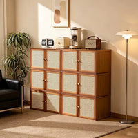 Bamboo Storage Cabinet with Vintage Style