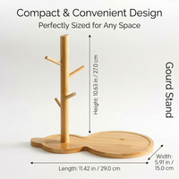 Bamboo Mug Holder, Coffee Cup Stand for Kitchen Counter, Coffee Tea Mug Holder, Holder Black Bamboo, Coffee Cup Organizer