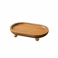 Acacia Wood Vanity Tray Stylish Design Wooden Catchall Tray Raised Edge Entryway Key Holder Plate for Desktop, Coffee Table