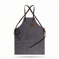 Bib Apron with Straps Reinforced Kitchen Cooking Apron with Pockets Heavyweight for Barbers, Workshop, Cafe, Grilling