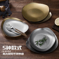 Retro 304 Stainless Steel Irregular Plate