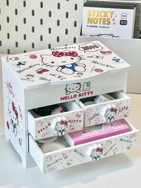 生日礼物hellokitty收纳盒带镜kt猫童趣女孩寝室首饰盒书桌收纳