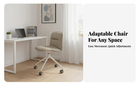 Armless Rolling Chair Height Adjustable Swivel Seat Nordic Design for Study Room