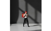 Miniature Courier with Parcel Carrier Small-Scale Courier Figure Tabletop Diorama Figure for Hobbyists, Collectors, Model Photography, Street Scenes