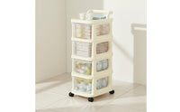 Transparent Drawer Cart Space-Saving Drawer Stack Rolling Storage Utility Organizer