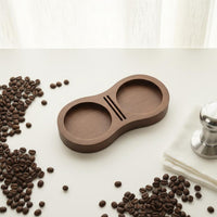 Walnut Wood Coffee Tamper Stand Food Grade Finish for Cafe, Kitchen Counter
