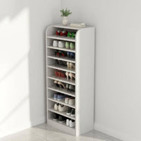 Multi-tier Shoe Rack Vertical Organizing Shelf Narrow Space-saving Storage E0-grade Material Rounded Corner Suitable for Apartment Dwellers Homeowners Entryway Hallway Bedroom