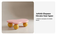 Irregular Shape puffyShaped Table Creamy visual appeal & house Furniture dual-tone design Design Rounded Corners for Young Adults, Apartment Dwellers, Living Room, Playroom, Nursery, Small areas
