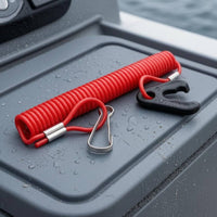 Coiled Outboard Engine Kill Switch Cord Spiral Elastic Engine Kill Switch Lanyard Red Outboard Engine Lanyard