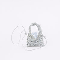 Beaded Handbag with Drawstring Pouch Compact Purse Small for Weddings