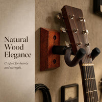Sapele Wood Guitar Wall Mount Hanger for Acoustic Electric Bass Ukulele