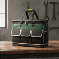 Canvas Tool Trolley Large Capacity Rolling Tool Bag Wear-Resistant for Electricians, DIY Enthusiasts, Home Repair, Construction Site