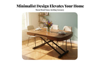 Space-Saving transformable Coffee-to-Dining Table 2-in-1 Design transformable elevateTop Coffee Table Height-Adjustable Living Room Furniture Multi-Functional for Small Apartment Dwellers, Home Office Workers, homeowners