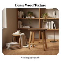 Round Top Four-Legged Stool Hardwood Wood Construction Wooden Seat Nordic Design
