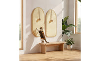 2 Pieces Cat Scratching Board with Toy Ball Wall-Mounted Sisal Cat Scratcher with Hanging Rope Interactive Pet Supply for Living Room, Apartments
