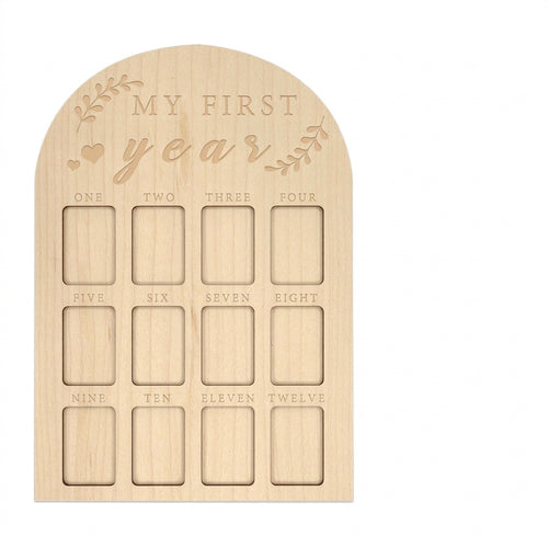 Baby Milestone Photo Frame, Wood, Modern Minimalist