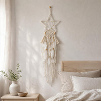 Moon Tassel Wall Decor Handmade Rope Wall Tapestry Boho Style