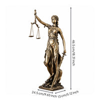Justice Statue with Balance and Blade Tabletop Sculpture Sculpted for Judges