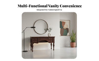Durable Wood Wood Construction Vanity Set with Mirror and Stool timeless Design Dressing Table Multi-Drawer Storage Makeup Desk for Women, Adults, Homeowners, Apartment, Walk-in Closet
