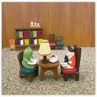 Zakka Style Fox Bookstore Cat Figurine Miniature Decor