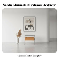 Nightstand with Storage Space-Saving Bedside Cabinet Integrated Handle for Teens