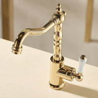 Faucet with Swivel Spout Brass Swivel Faucet 360-Degree Rotating Single Lever Mixer for Kitchen