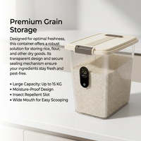 15L Rice Organizer Box with Wheels, 15Kg Flour Storage Containers, Airtight Rice Organizer Box, Food - Image 6