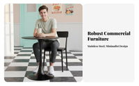 Pedestal Table with Backrest Seating Easy to Clean restaurant Set for Milk Tea Shops