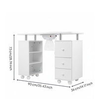 Manicure Table with Drawer and Cabinet Storage Space Nail Station