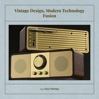 Retro Wooden Speaker, Vintage Radio, Stereo Bass, Home Audio