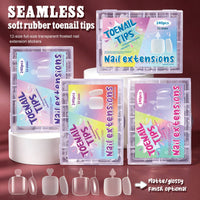 240 Pieces Soft Gel Toenail Tips Transparent Toenail Tip Kit Clear Short False Toenails for DIY Nail Enthusiasts, Pedicures, Home Manicures