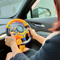 Simulated Car Steering Wheel Toy for Kids Early Learning Educational Toy for Backseat